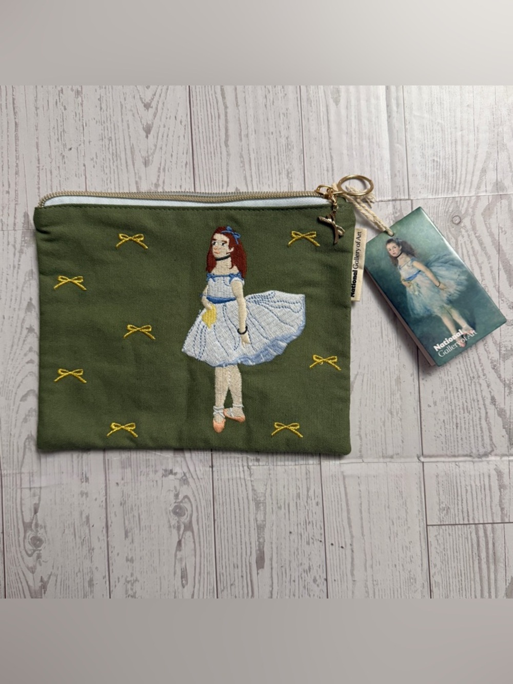 National Gallery Renoir Ballet Dancer Shoes‎ Embriodered Pouch Museum Exclusive